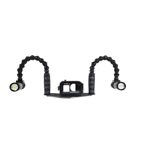 DJI Osmo Action מארז <br> זרועות גמישות + פנסי וידאו 2900 לומן + בסיס אלומיניום