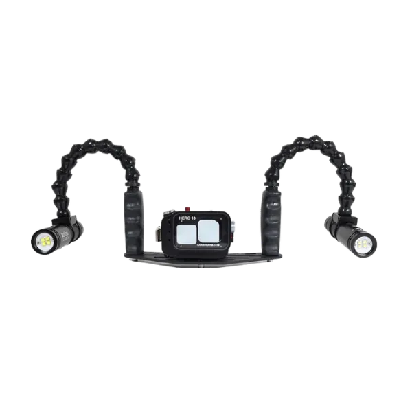 GoPro Hero 9-13 מארז <br> זרועות גמישות + פנסי וידאו 2900 לומן + בסיס אלומיניום